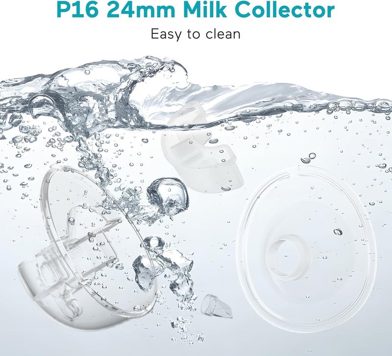 Paruu P16 Replacement Full Set Collector Cup, Only Compatible with P16 Wearable Breast Pump (150ml, 24mm Flange), Original Accessories, 1 Set - Image 3